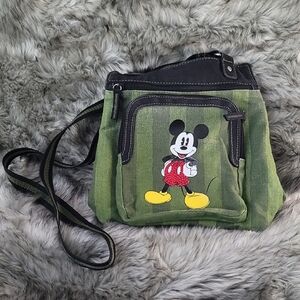 Disney Black and Green Canvas Crossbody Disney Mickey Mouse Bag